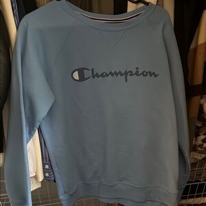 Champion Men's Light Blue Crewneck Sweater